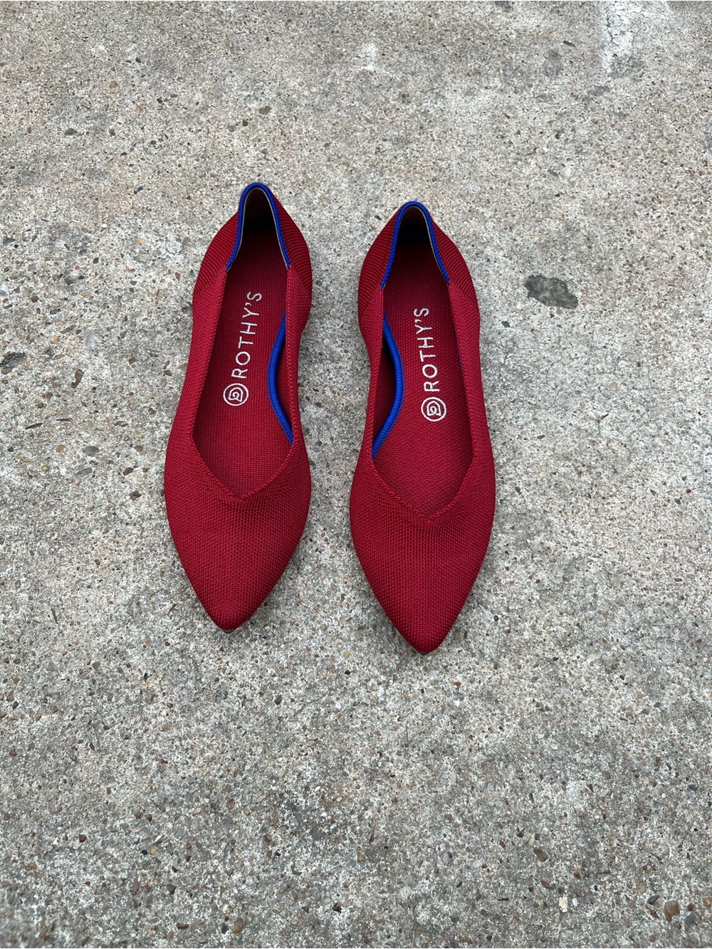 Rothy's Women's Pointed Red Knit Flats